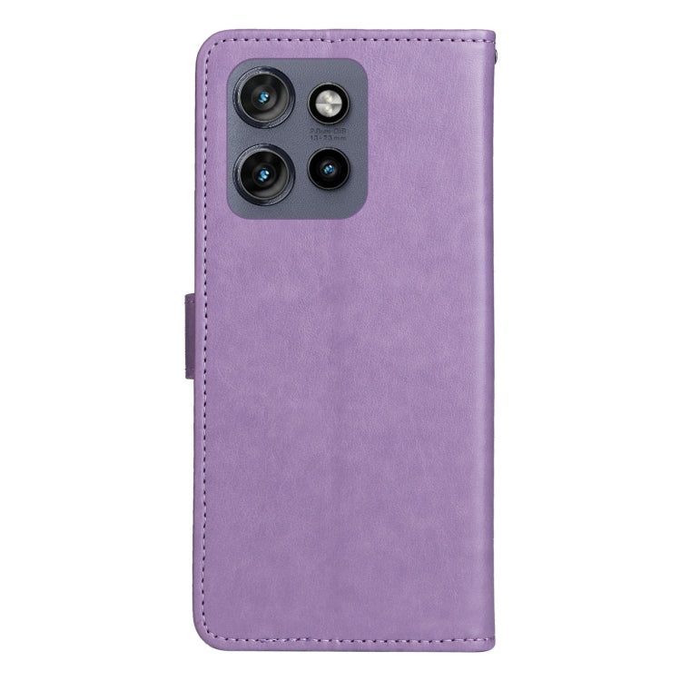 For Motorola Edge 50 Neo Cat and Bee Embossed Flip Leather Phone Case