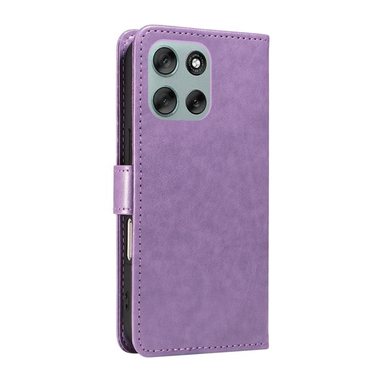 For Motorola Moto G56 5G Cat and Bee Embossed Flip Leather Phone Case