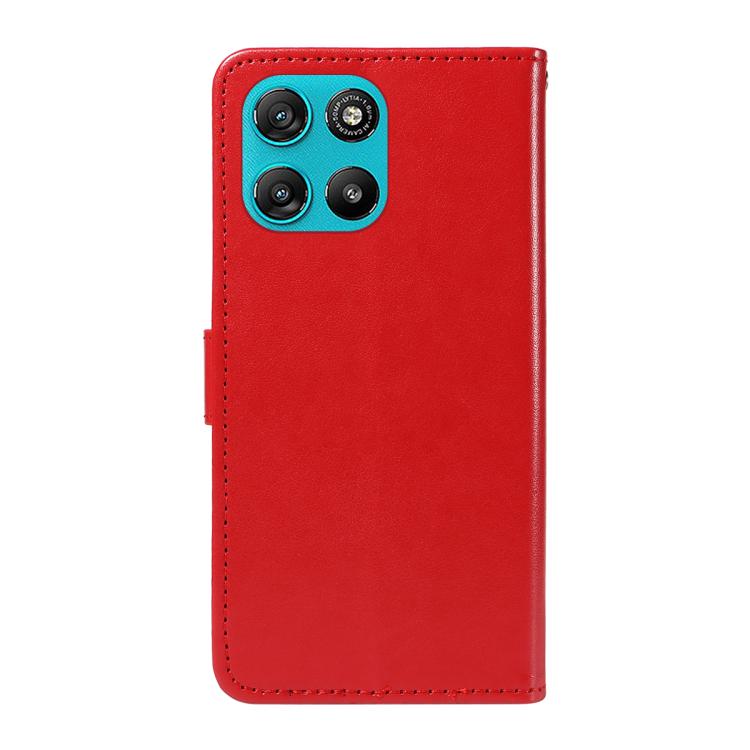For Motorola Moto G67 Power 5G Cat and Bee Embossed Flip Leather Phone Case