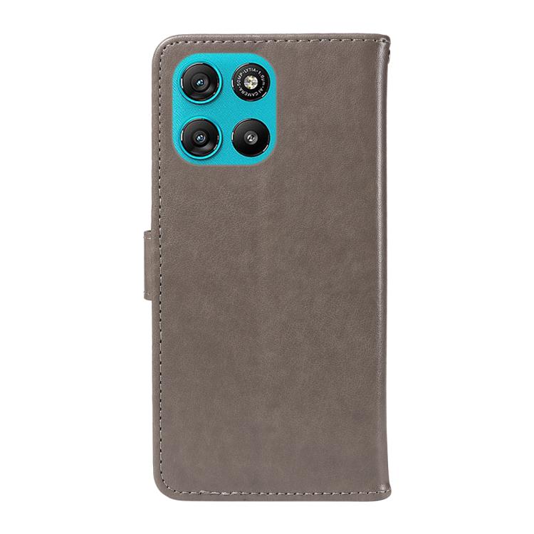 For Motorola Moto G67 Power 5G Cat and Bee Embossed Flip Leather Phone Case