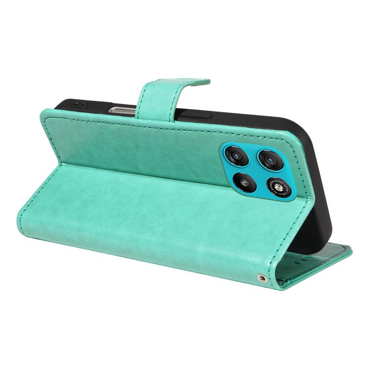 For Motorola Moto G67 Power 5G Cat and Bee Embossed Flip Leather Phone Case