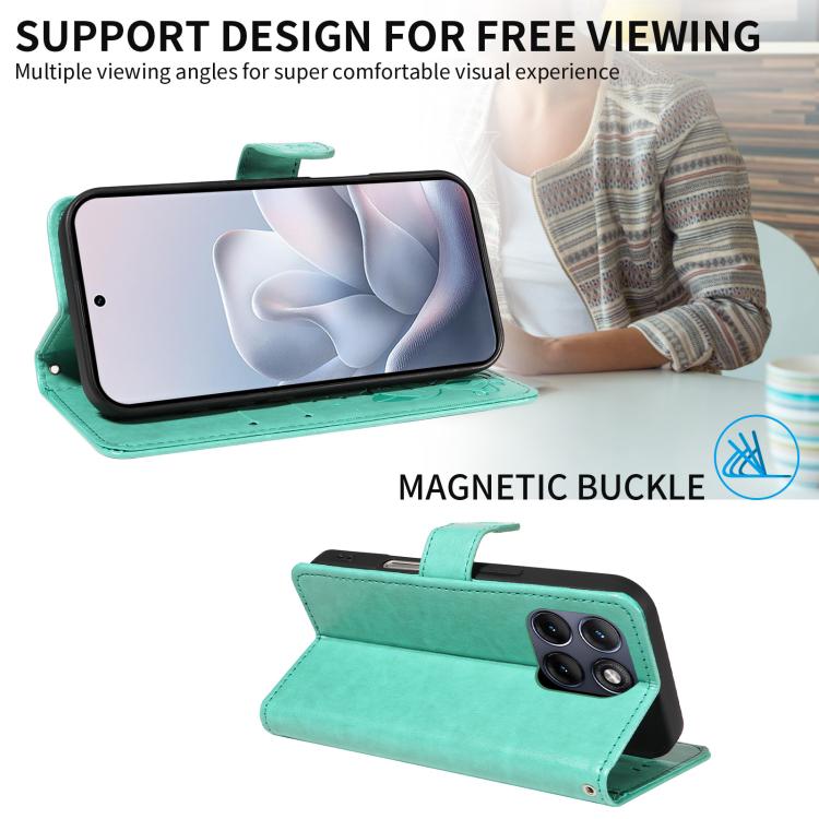 For Motorola Edge 70 Fusion 5G Cat and Bee Embossed Flip Leather Phone Case