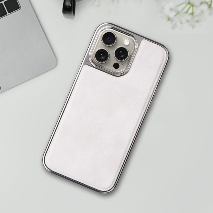 For iPhone 15 Electroplated Side PU Hybrid TPU MagSafe Phone Case