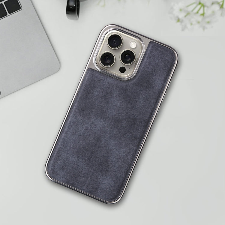 For iPhone 15 Electroplated Side PU Hybrid TPU MagSafe Phone Case