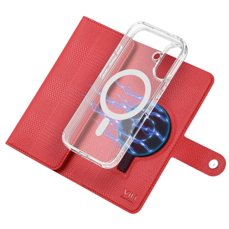 For iPhone 16 Plus ViLi GHA-C Series RFID MagSafe Magnetic Flip Leather Phone Case