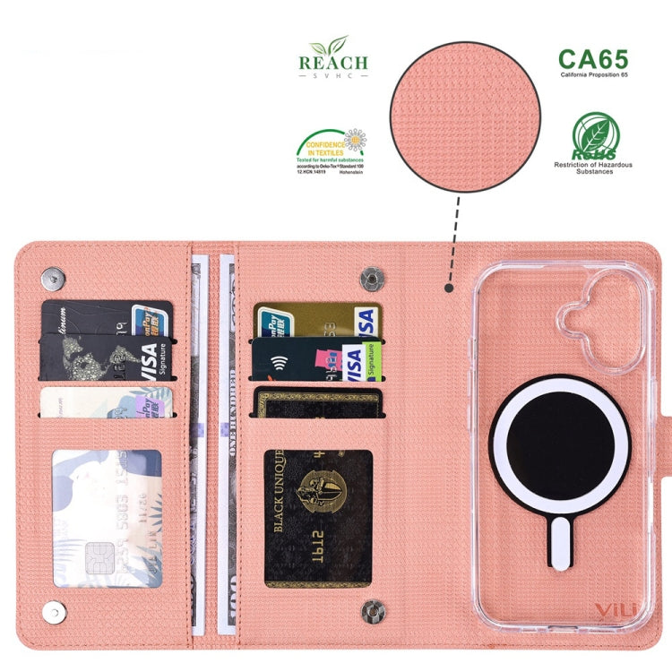 For iPhone 15 ViLi GHA-C Series RFID MagSafe Magnetic Flip Leather Phone Case