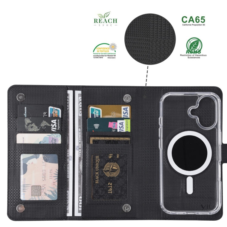 For iPhone 15 Plus ViLi GHA-C Series RFID MagSafe Magnetic Flip Leather Phone Case