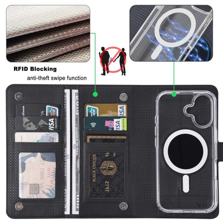For iPhone 15 Plus ViLi GHA-C Series RFID MagSafe Magnetic Flip Leather Phone Case