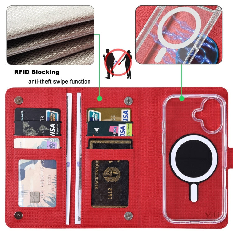 For iPhone 14 ViLi GHA-C Series RFID MagSafe Magnetic Flip Leather Phone Case