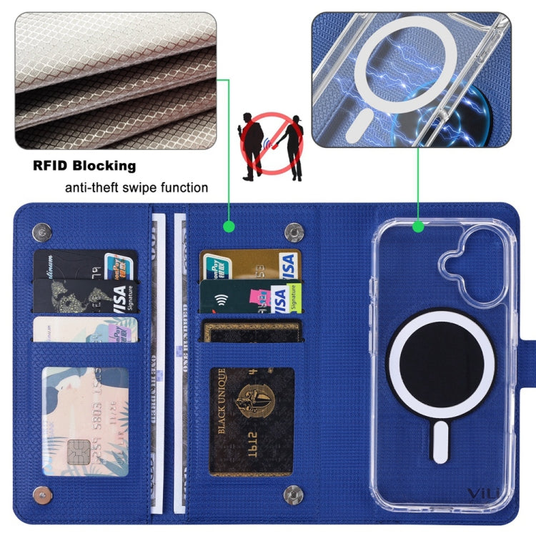 For iPhone 14 ViLi GHA-C Series RFID MagSafe Magnetic Flip Leather Phone Case