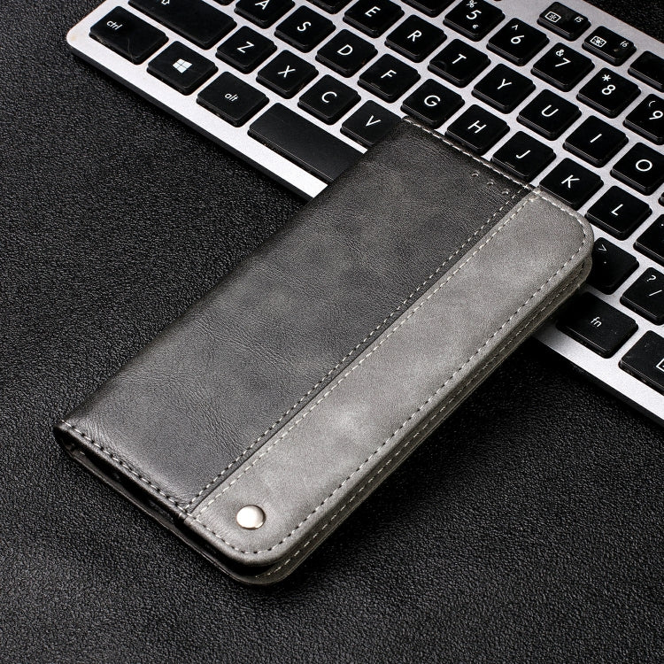 For iPhone 12 mini Business Solid Color Stitching Horizontal Flip Leather Case with Holder & Card Slots