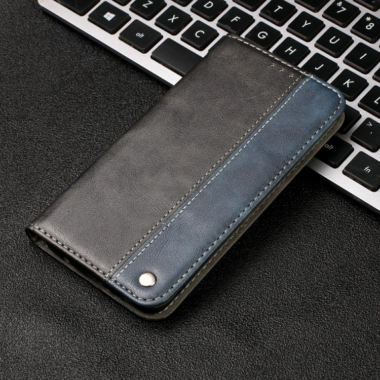 For iPhone 12 mini Business Solid Color Stitching Horizontal Flip Leather Case with Holder & Card Slots