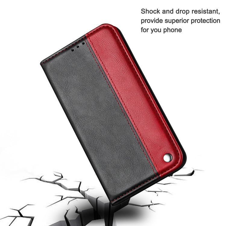 For iPhone 12 mini Business Solid Color Stitching Horizontal Flip Leather Case with Holder & Card Slots