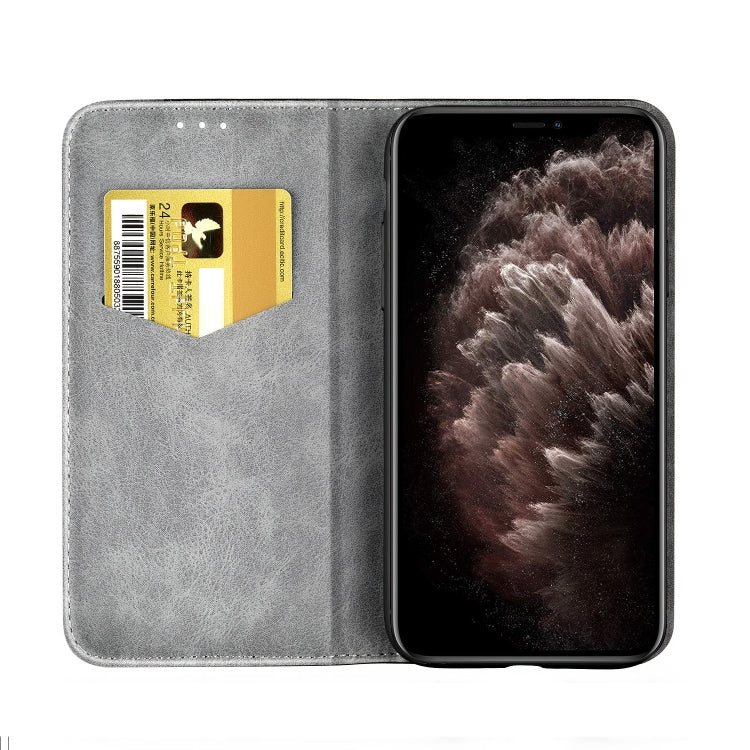 For iPhone 12 Pro Max Business Solid Color Stitching Horizontal Flip Leather Case with Holder & Card Slots