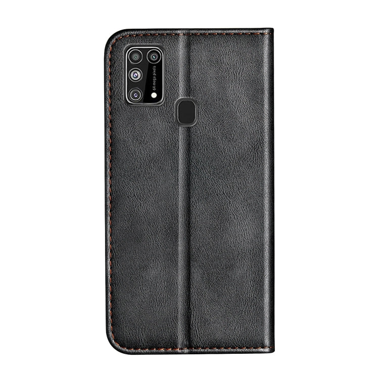 For Samsung Galaxy M31 Business Solid Color Stitching Horizontal Flip Leather Case with Holder & Card Slots
