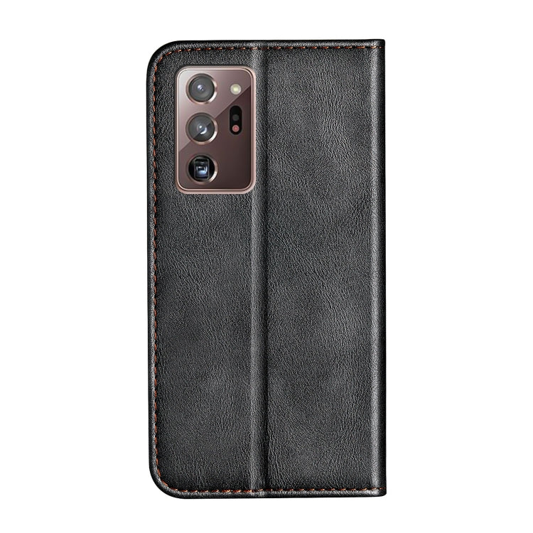 For Samsung Galaxy Note20 Ultra Business Solid Color Stitching Horizontal Flip Leather Case with Holder & Card Slots