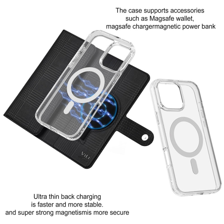 For iPhone 15 Plus ViLi GHB-C Series RFID MagSafe Magnetic Flip Leather Phone Case