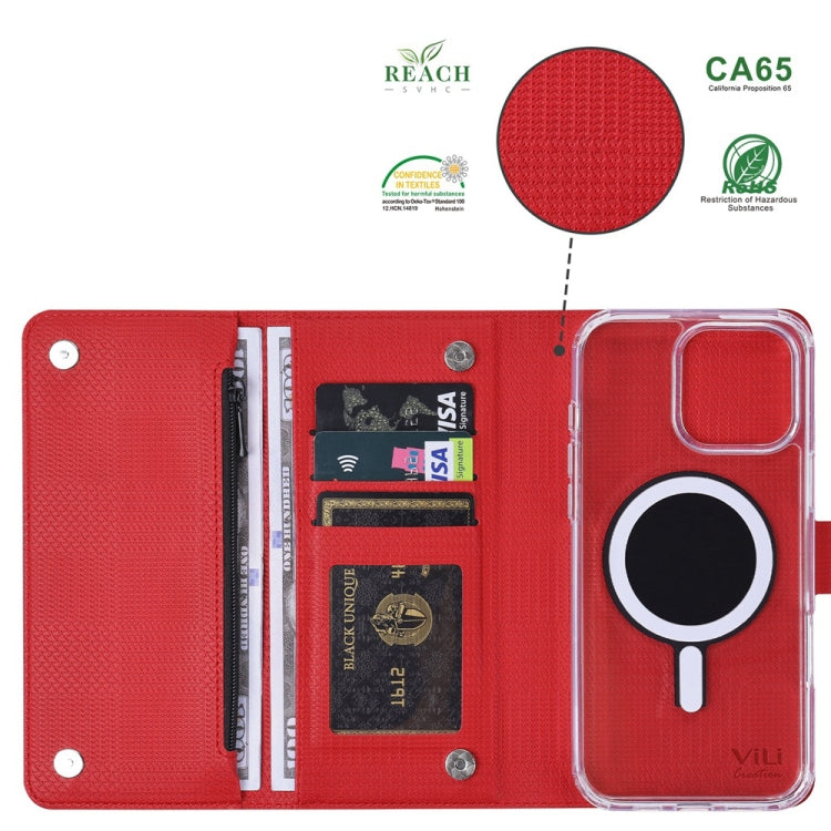 For iPhone 15 Plus ViLi GHB-C Series RFID MagSafe Magnetic Flip Leather Phone Case