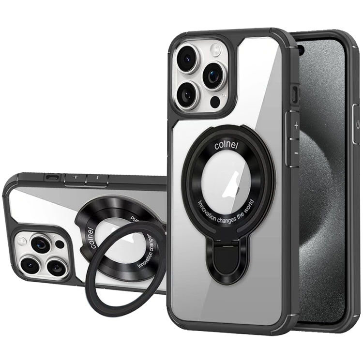 For iPhone 15 Pro Max MagSafe Acrylic Hybrid TPU Phone Case with Holder