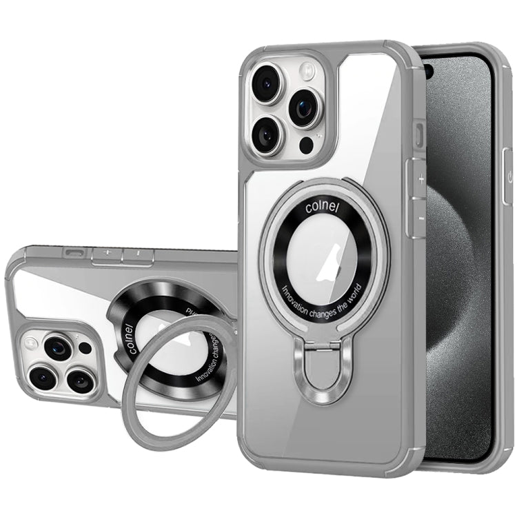 For iPhone 15 Pro Max MagSafe Acrylic Hybrid TPU Phone Case with Holder