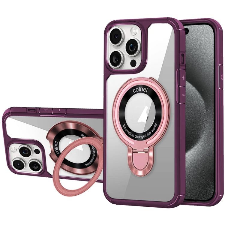 For iPhone 15 Pro Max MagSafe Acrylic Hybrid TPU Phone Case with Holder
