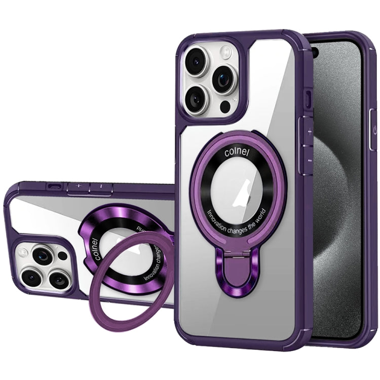 For iPhone 15 Pro Max MagSafe Acrylic Hybrid TPU Phone Case with Holder