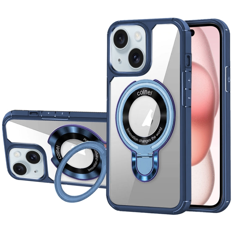 For iPhone 15 Plus MagSafe Acrylic Hybrid TPU Phone Case with Holder