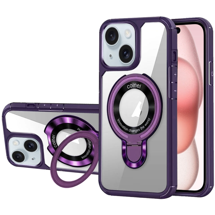 For iPhone 15 MagSafe Acrylic Hybrid TPU Phone Case with Holder