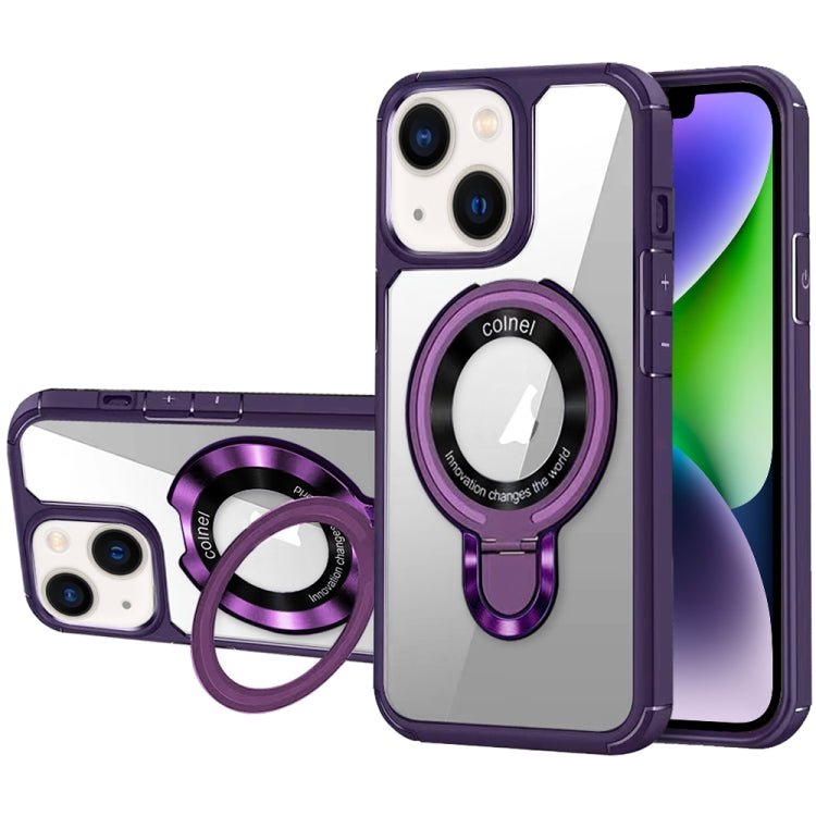 For iPhone 14 Plus MagSafe Acrylic Hybrid TPU Phone Case with Holder
