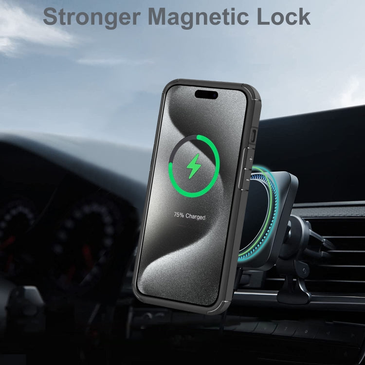 For iPhone 15 MagSafe Acrylic Hybrid TPU Phone Case with Holder