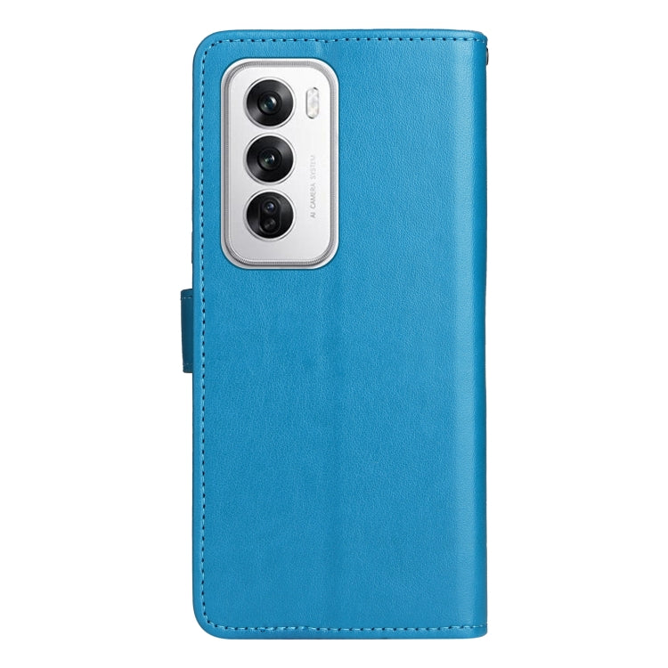 For OPPO Reno12 5G Global Cat and Bee Embossed Flip Leather Phone Case
