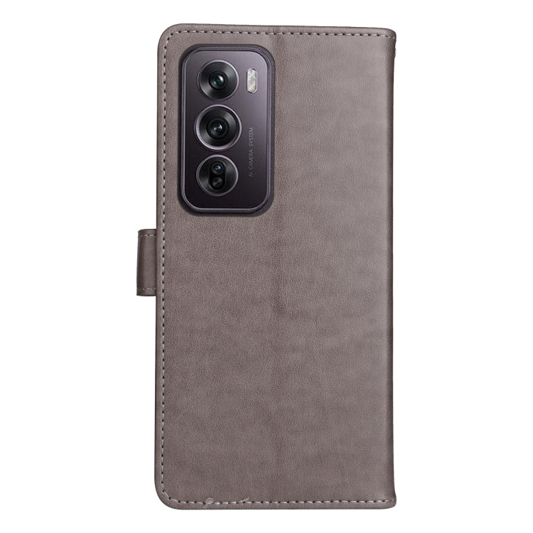 For OPPO Reno12 Pro 5G Global Cat and Bee Embossed Flip Leather Phone Case