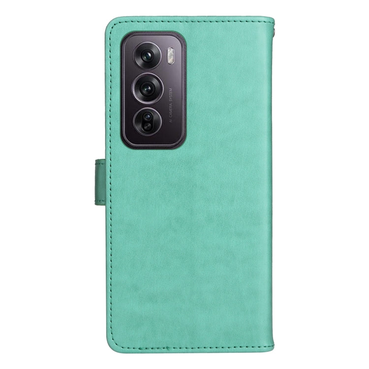 For OPPO Reno12 Pro 5G Global Cat and Bee Embossed Flip Leather Phone Case