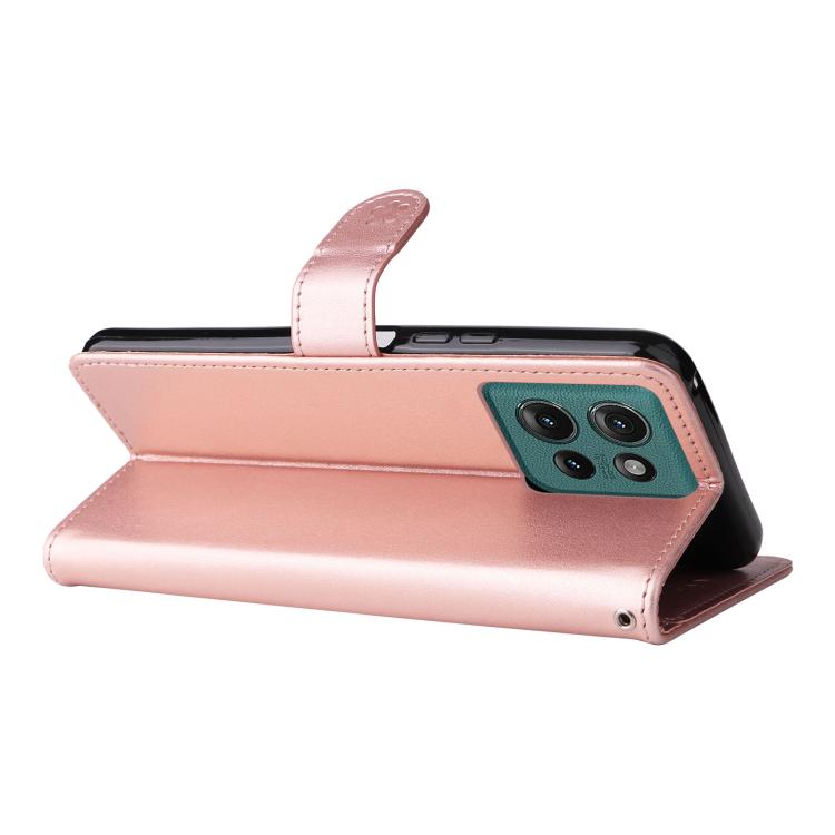 For OPPO A60 5G Global / A40 4G Global Cat and Bee Embossed Flip Leather Phone Case