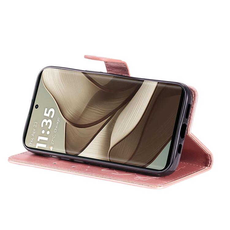 For OPPO A60 5G Global / A40 4G Global Cat and Bee Embossed Flip Leather Phone Case