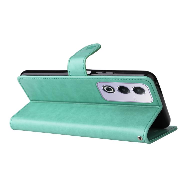 For OPPO K12X 5G Global Cat and Bee Embossed Flip Leather Phone Case