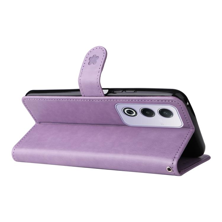 For OPPO K12X 5G Global Cat and Bee Embossed Flip Leather Phone Case