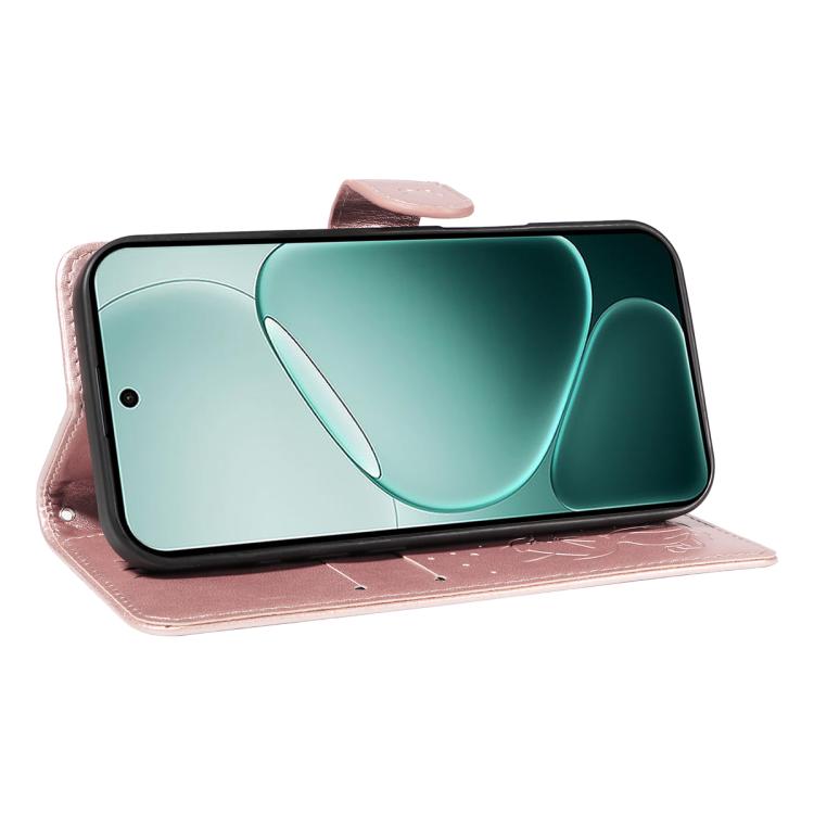 For OPPO A6 Pro 4G / 5G Global Cat and Bee Embossed Flip Leather Phone Case