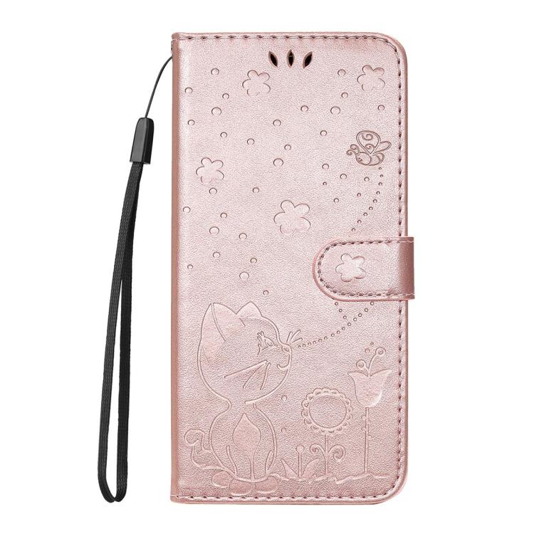 For OPPO Find X9 Cat and Bee Embossed Flip Leather Phone Case
