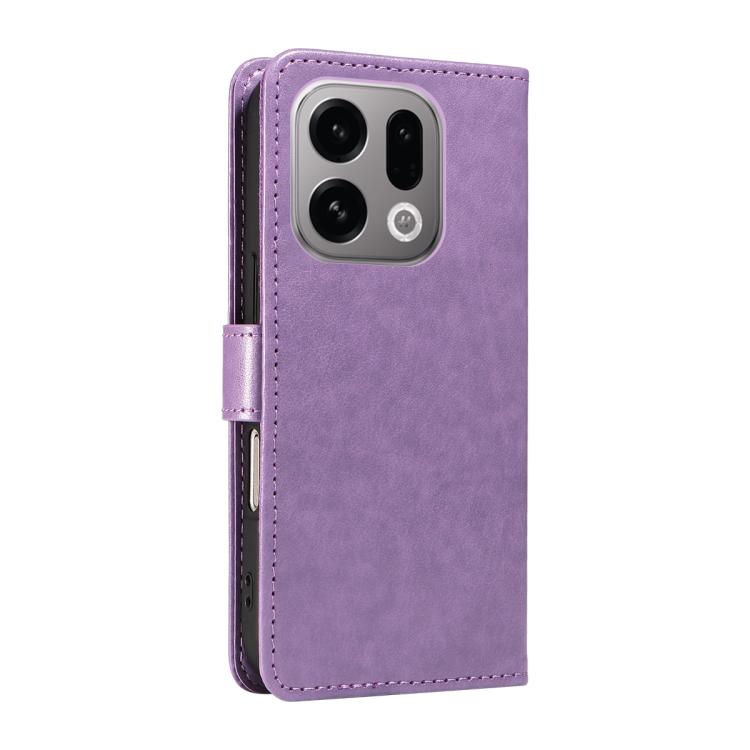 For OPPO Find X9 Cat and Bee Embossed Flip Leather Phone Case