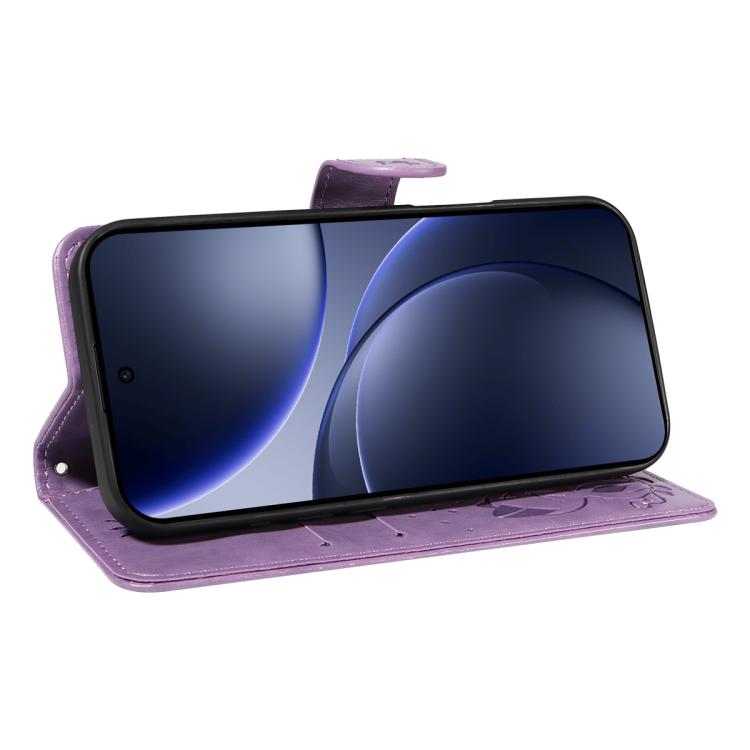 For OPPO Find X9 Cat and Bee Embossed Flip Leather Phone Case