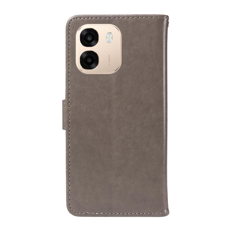 For OPPO A6X 5G / A6 5G Cat and Bee Embossed Flip Leather Phone Case