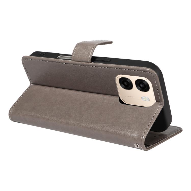 For OPPO A6X 5G / A6 5G Cat and Bee Embossed Flip Leather Phone Case