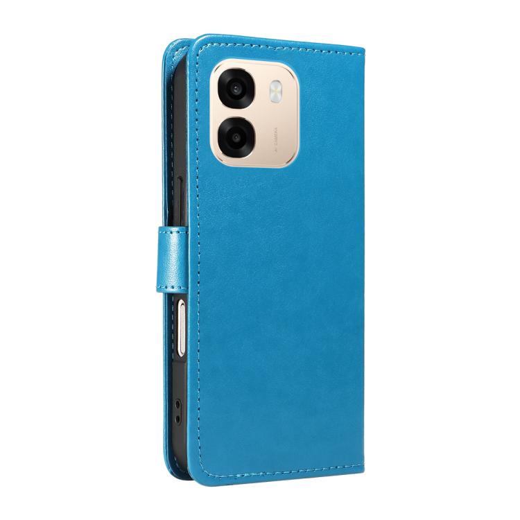 For OPPO A6X 5G / A6 5G Cat and Bee Embossed Flip Leather Phone Case