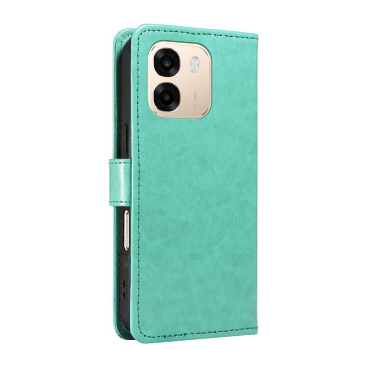 For OPPO A6X 5G / A6 5G Cat and Bee Embossed Flip Leather Phone Case