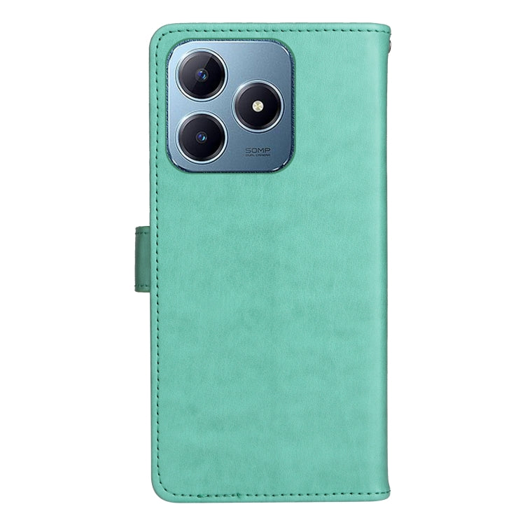 For Realme C63 / C61 Global Cat and Bee Embossed Flip Leather Phone Case