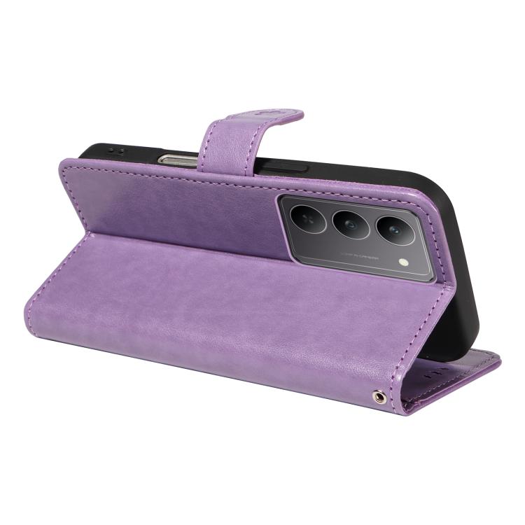 For Realme 14x 5G Global Cat and Bee Embossed Flip Leather Phone Case