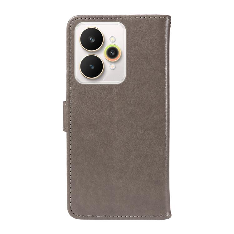 For Realme 15 5G Cat and Bee Embossed Flip Leather Phone Case