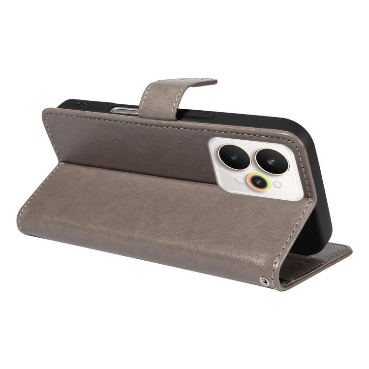 For Realme 15 5G Cat and Bee Embossed Flip Leather Phone Case