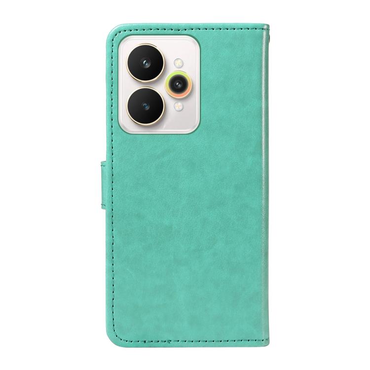 For Realme 15 5G Cat and Bee Embossed Flip Leather Phone Case